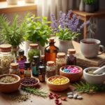 A collection of herbal supplements and organic wellness products emphasizing natural health solutions